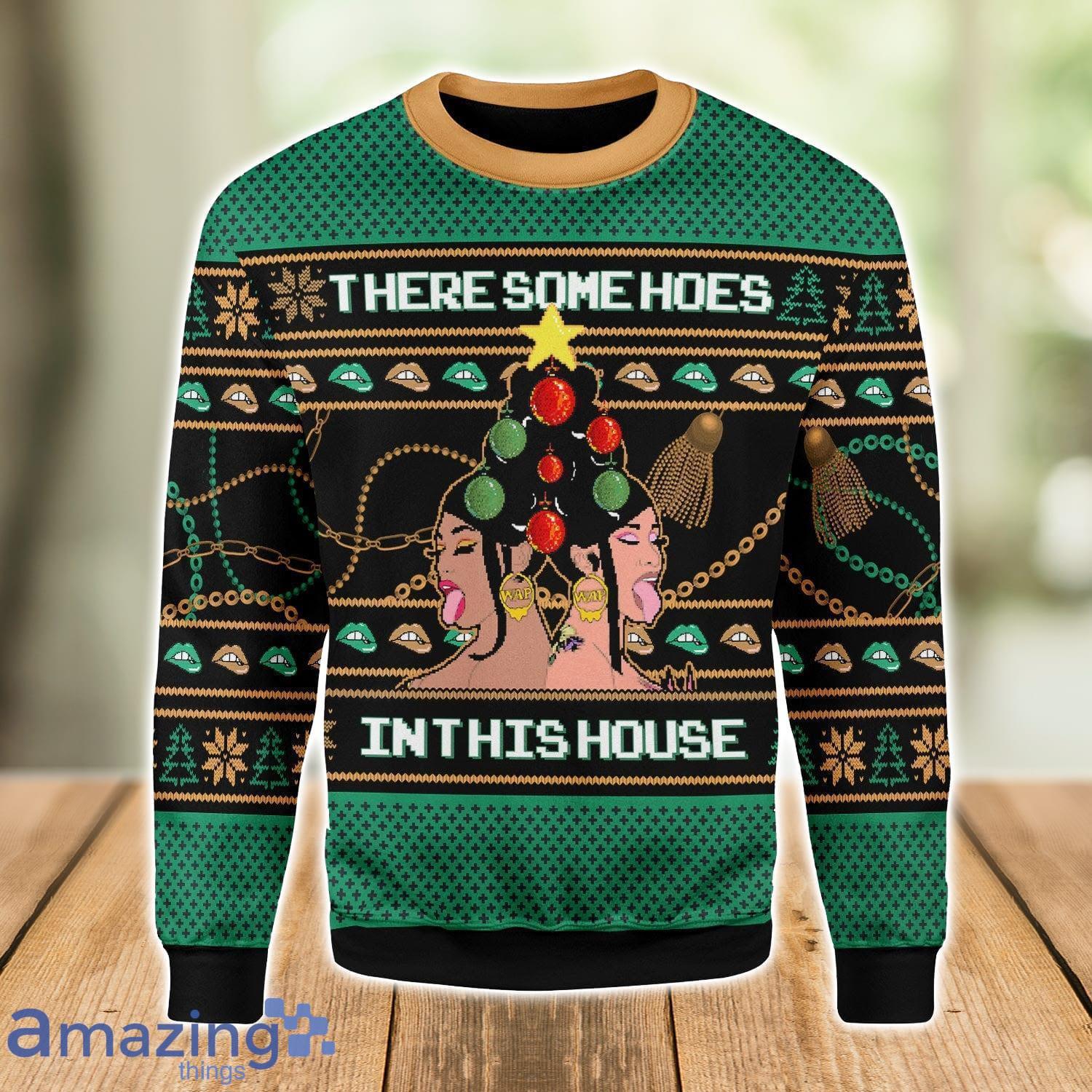 There Is A Christmas Hos In ThIs House 3D Ugly Christmas Sweater Xmas Gift Christmas Gift Sweater Product Photo 1
