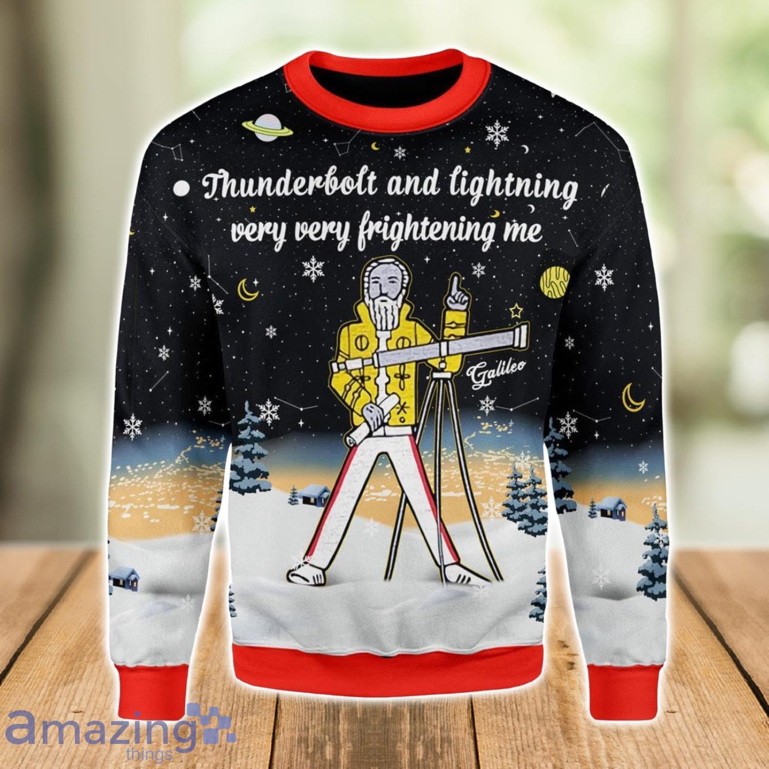 Thunder Fightening Galileo 3D Ugly Christmas Sweater Xmas Gift Christmas Gift Sweater Product Photo 1