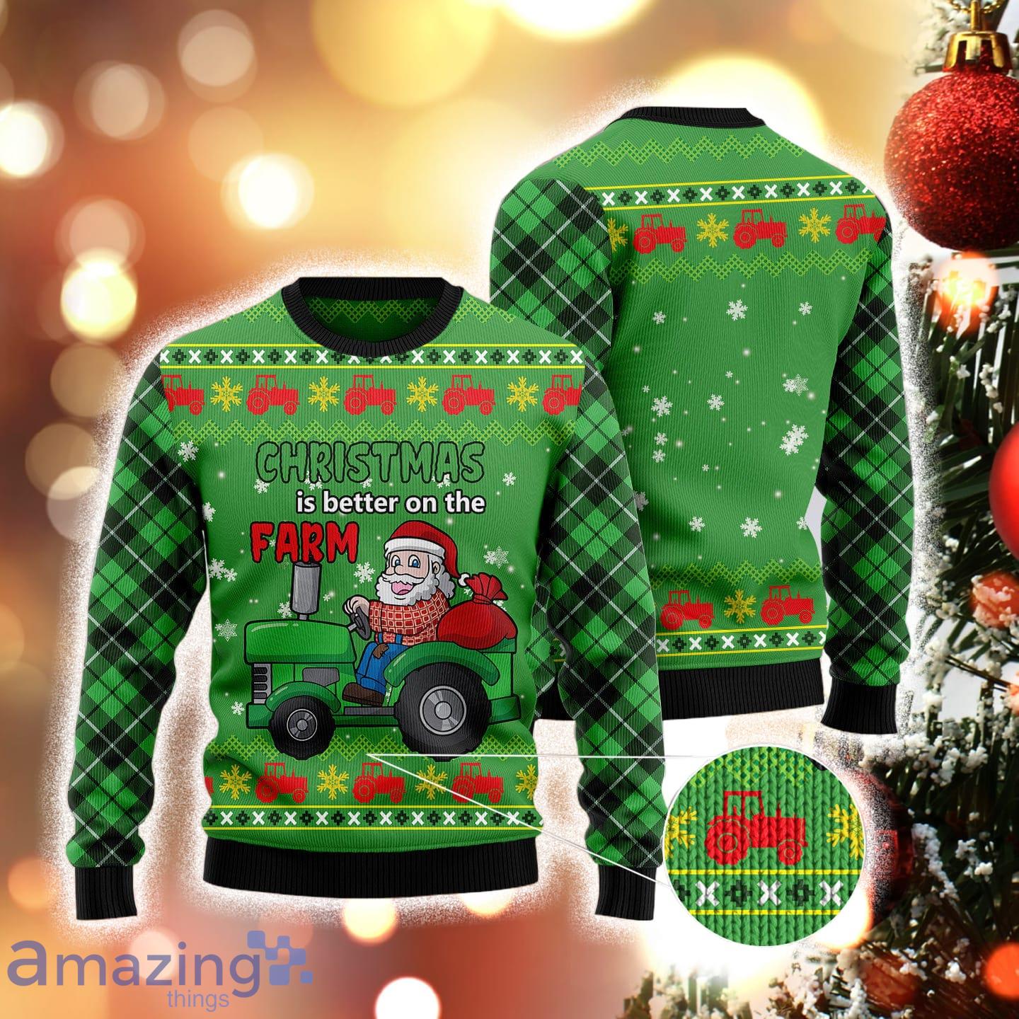 Tractor Santa Special Design For Christmas Holiday 3D Sweater Product Photo 1
