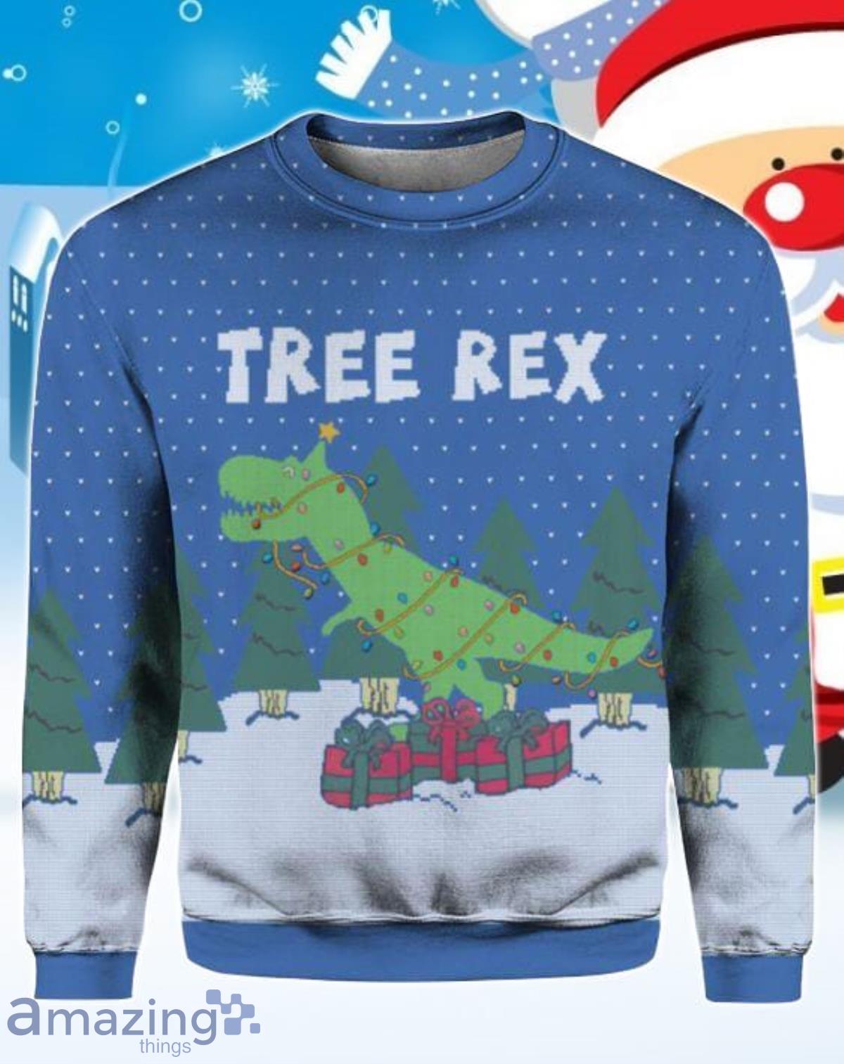 Tree Rex Ugly Christmas Sweater For Men And Women Best Gift image Tree Rex Ugly Christmas Sweater For Men And Women Best Gift Product Photo 1