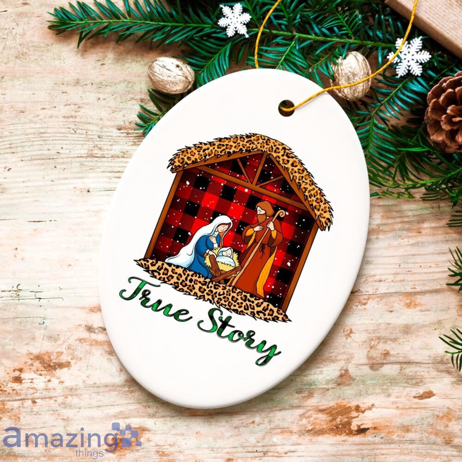 True Story Nativity Plaid Birth of Christ Ornament Product Photo 1 True Story Nativity Plaid Birth of Christ Ornament Product Photo 1