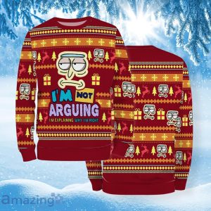 Ugly Christmas Sweater I'm Not Arguing Explaining Why Right Ri Ck Cartoon Mort Ugly Christmas Sweater Product Photo 1