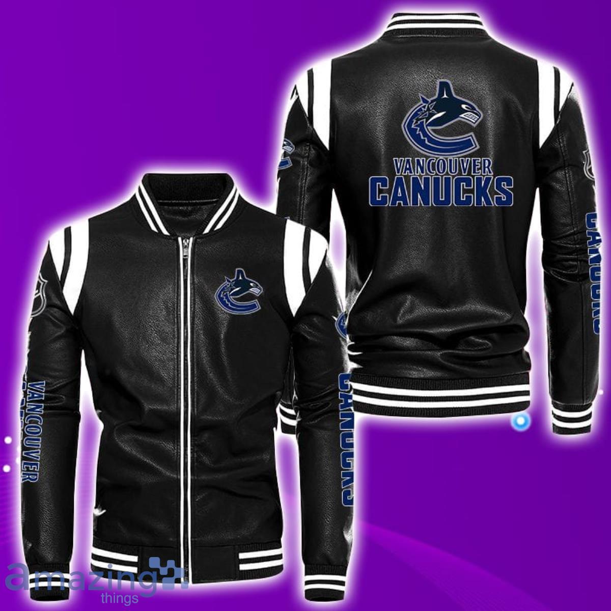 Vancouver Canucks Leather Bomber Jacket Best Gift For Men And Women Fans