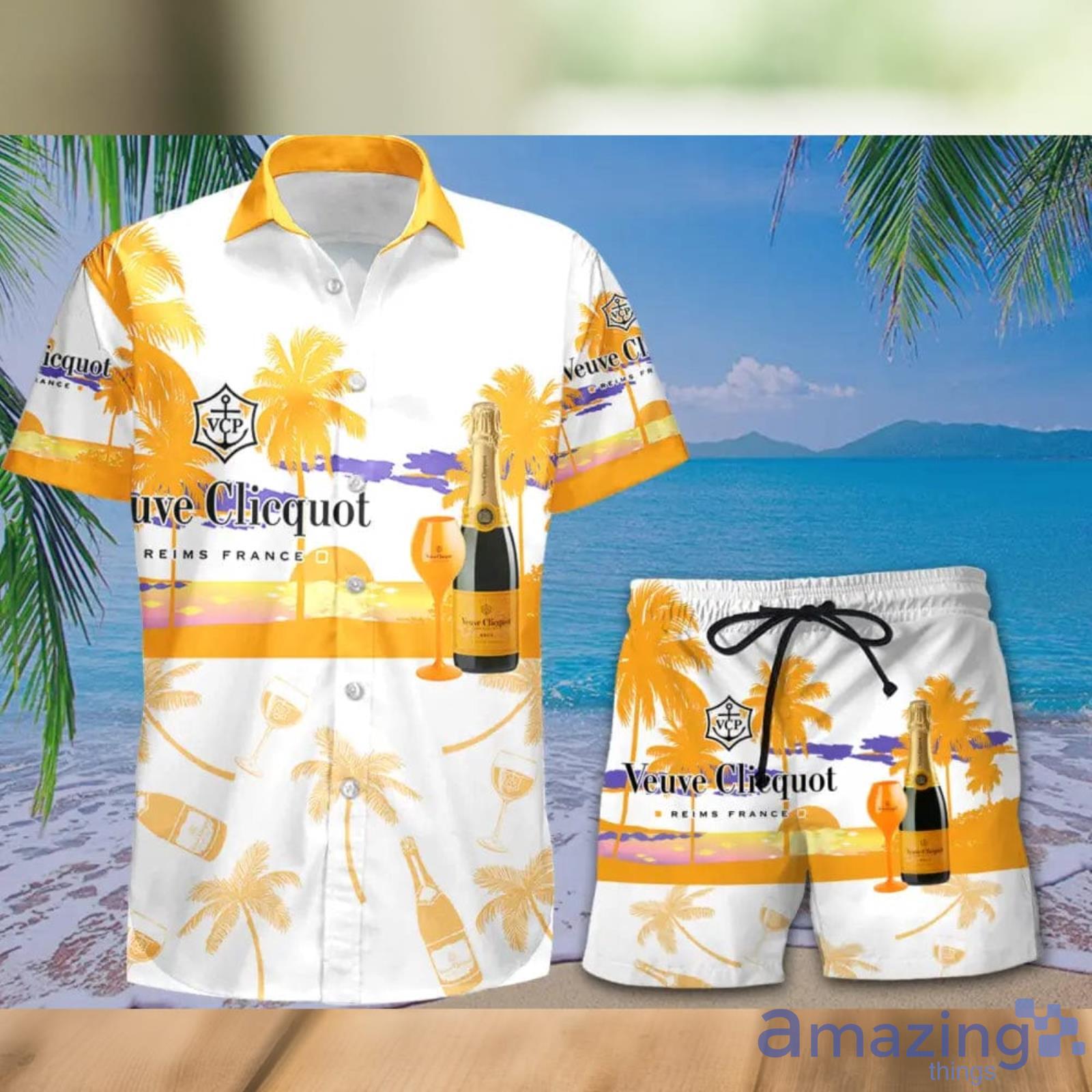 LUXURY Louis Vuitton Tropical Yellow Hawaiian Shirt Beach Short