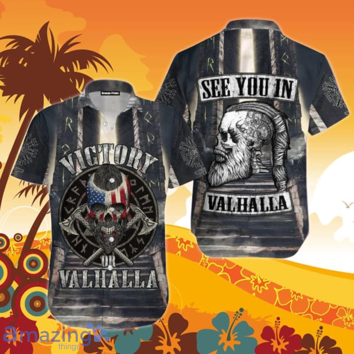 Viking Warriors Valhalla Hawaiian Shirt For Men And Women Product Photo 1