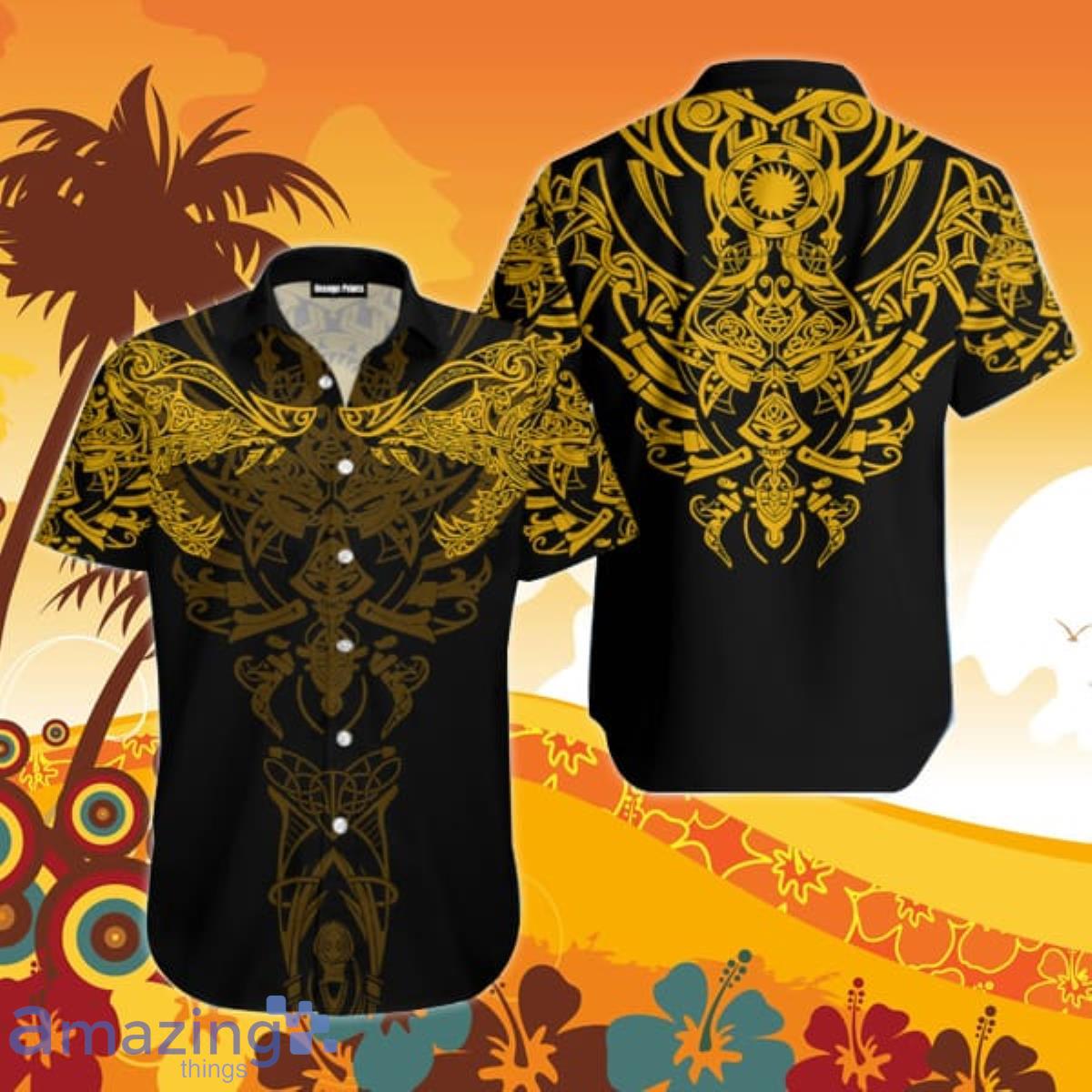 Viking Wolf Yellow Hawaiian Shirt For Men And Women Product Photo 1