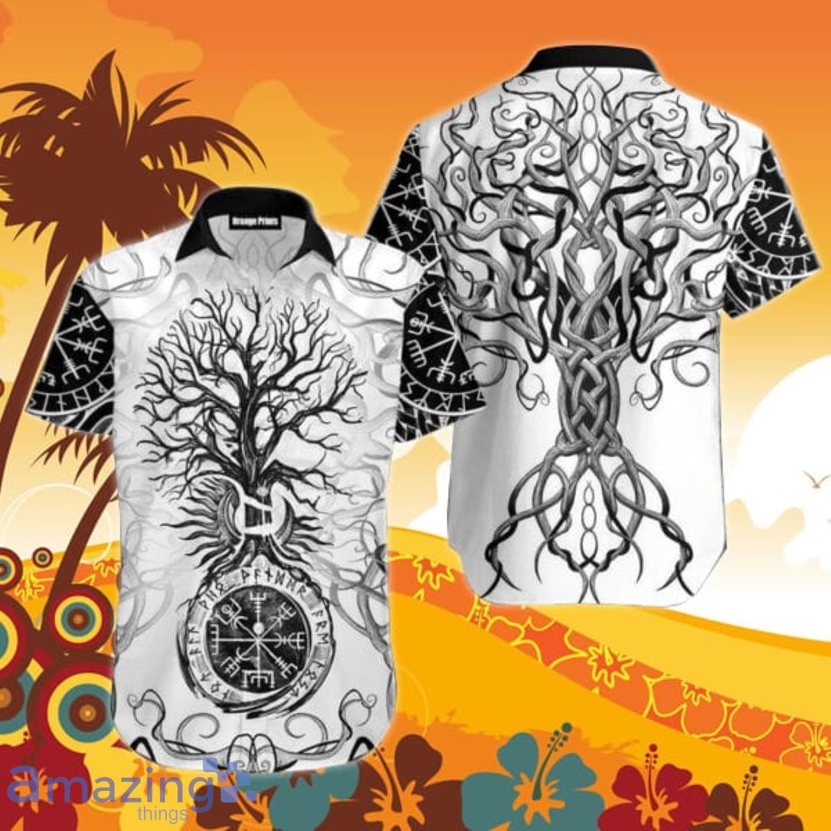 Vikings Tree Of Life Tattoo Hawaiian Shirt For Men And Women Product Photo 1