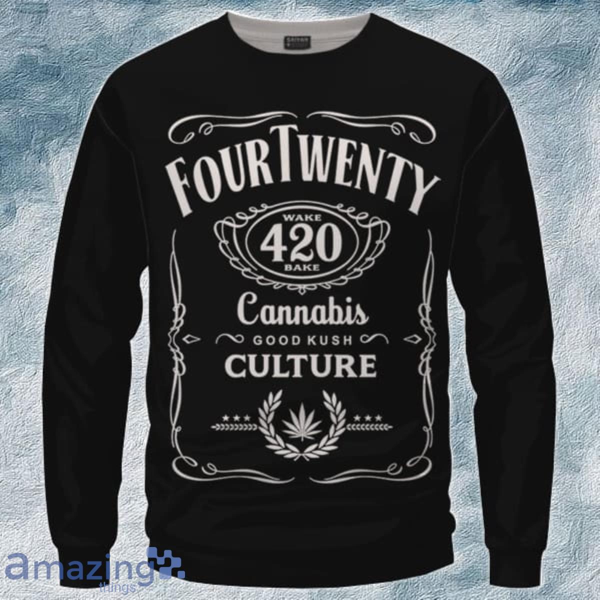 Wake And Bake Cannabis Kush Dope Cool Black 3D Sweater Product Photo 1