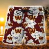 Washington Commanders Tropical Floral Hawaiian Shorts Gift For Fans