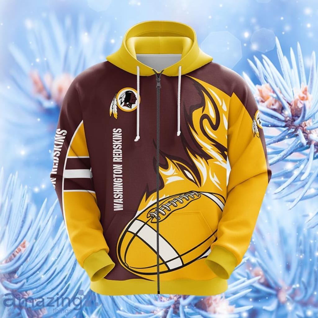 Washington Redskins NFL Yellow Unisex Hoodie, Zip Hoodie 3D All Over Print  For Fans