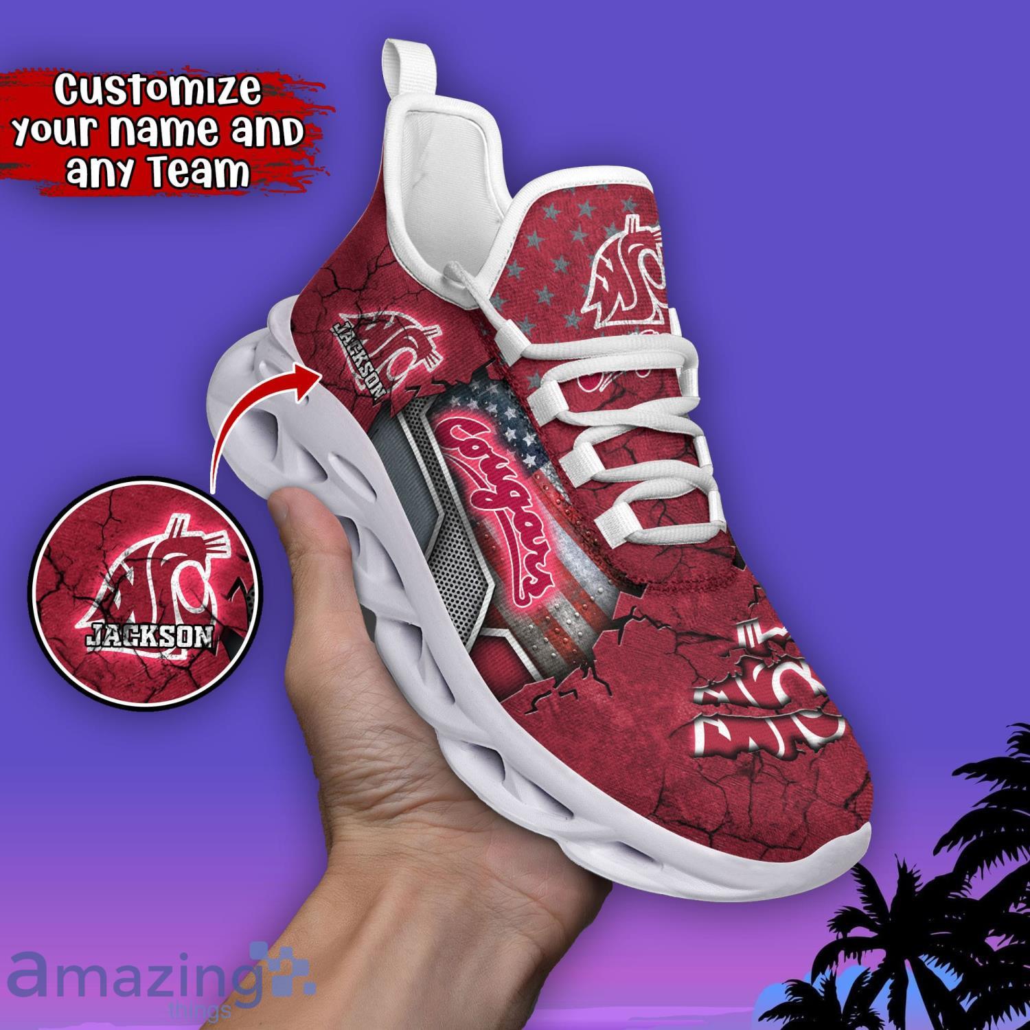 Washington State Cougars NCAA1 Clunky Sneakers Custom Name Sport Max Soul Shoes For Fan Product Photo 1 Washington State Cougars NCAA1 Clunky Sneakers Custom Name Sport Max Soul Shoes For Fan Product Photo 1