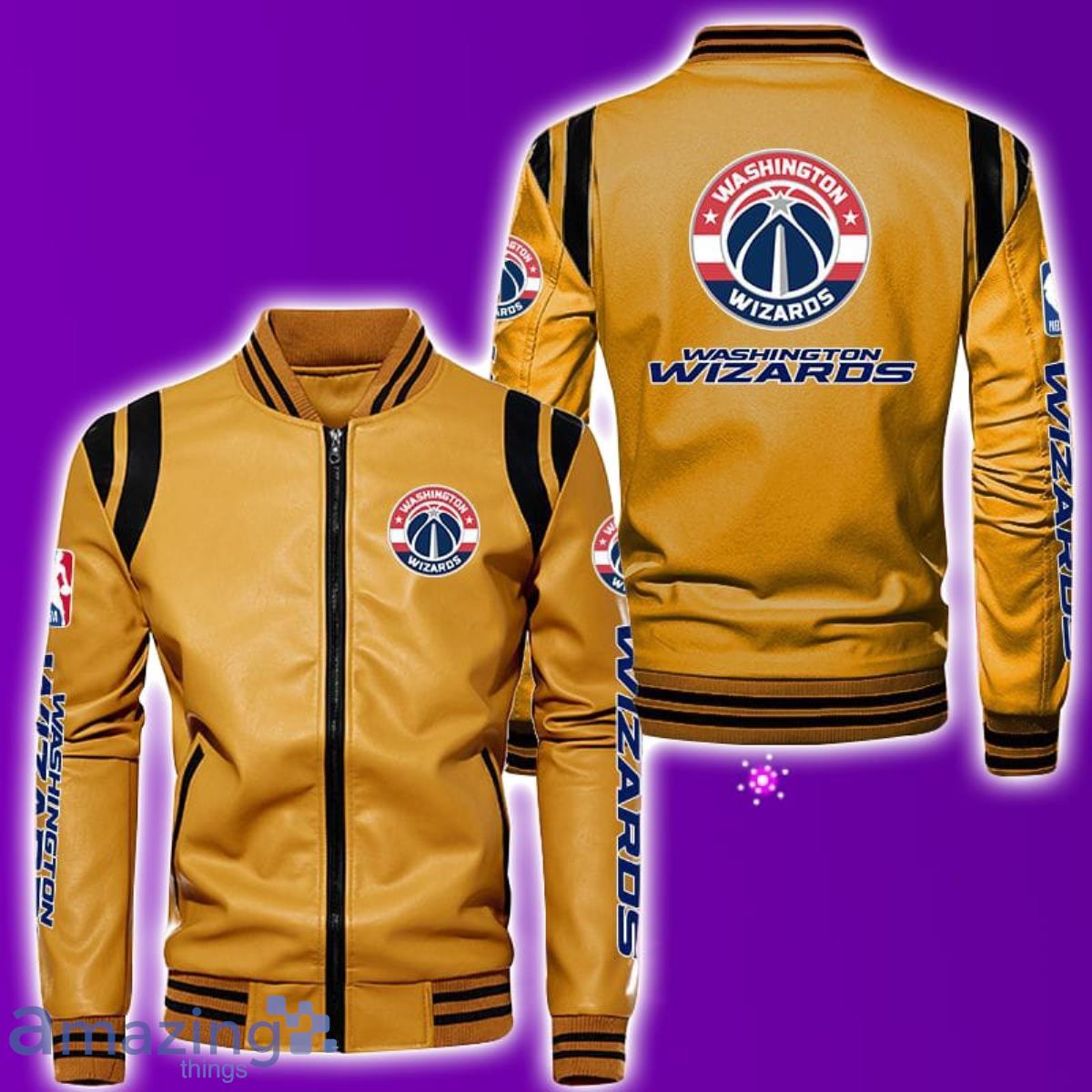 Washington Wizards Leather Bomber Jacket Best Gift For Men And Women Fans