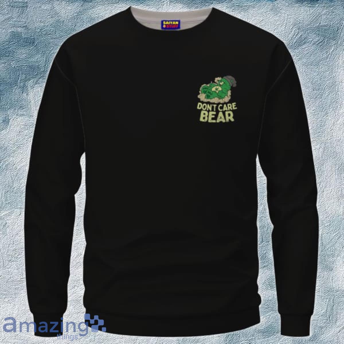 We Don’t Care Bear Parody High on Marijuana Crewneck 3D Sweater Product Photo 1