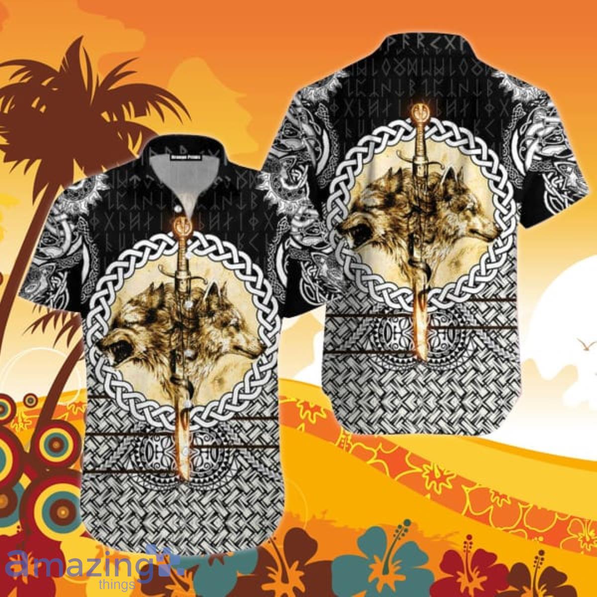 Wolf & Viking Tattoo Hawaiian Shirt For Men And Women Product Photo 1