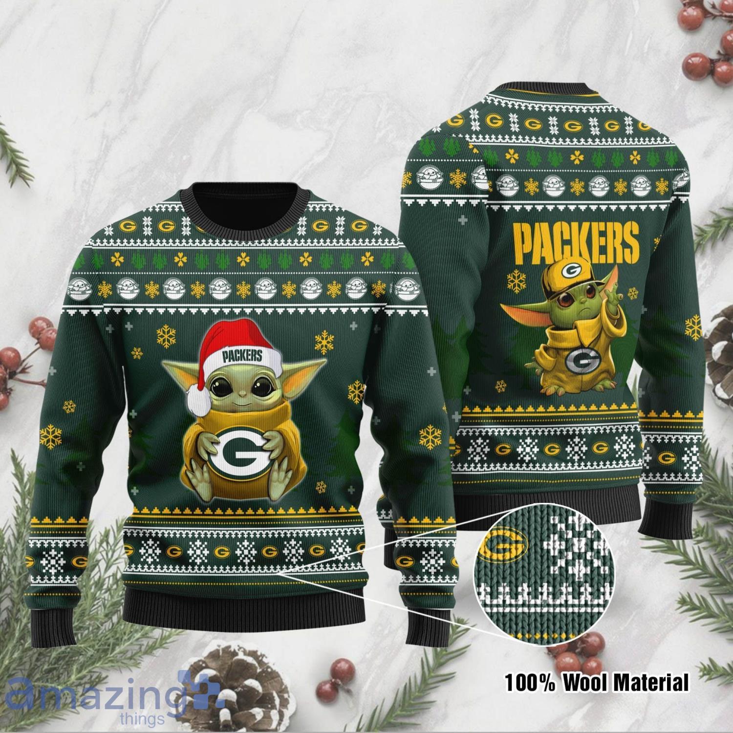 Custom Packers Sweater Unique Baby Yoda Green Bay Packers Gift