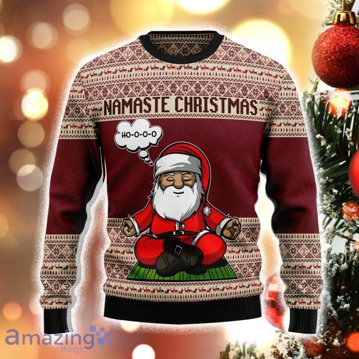 Yoga Santa Clause Gift For Christmas Holiday Ugly Christmas Sweater image Yoga Santa Clause Gift For Christmas Holiday Ugly Christmas Sweater Product Photo 2