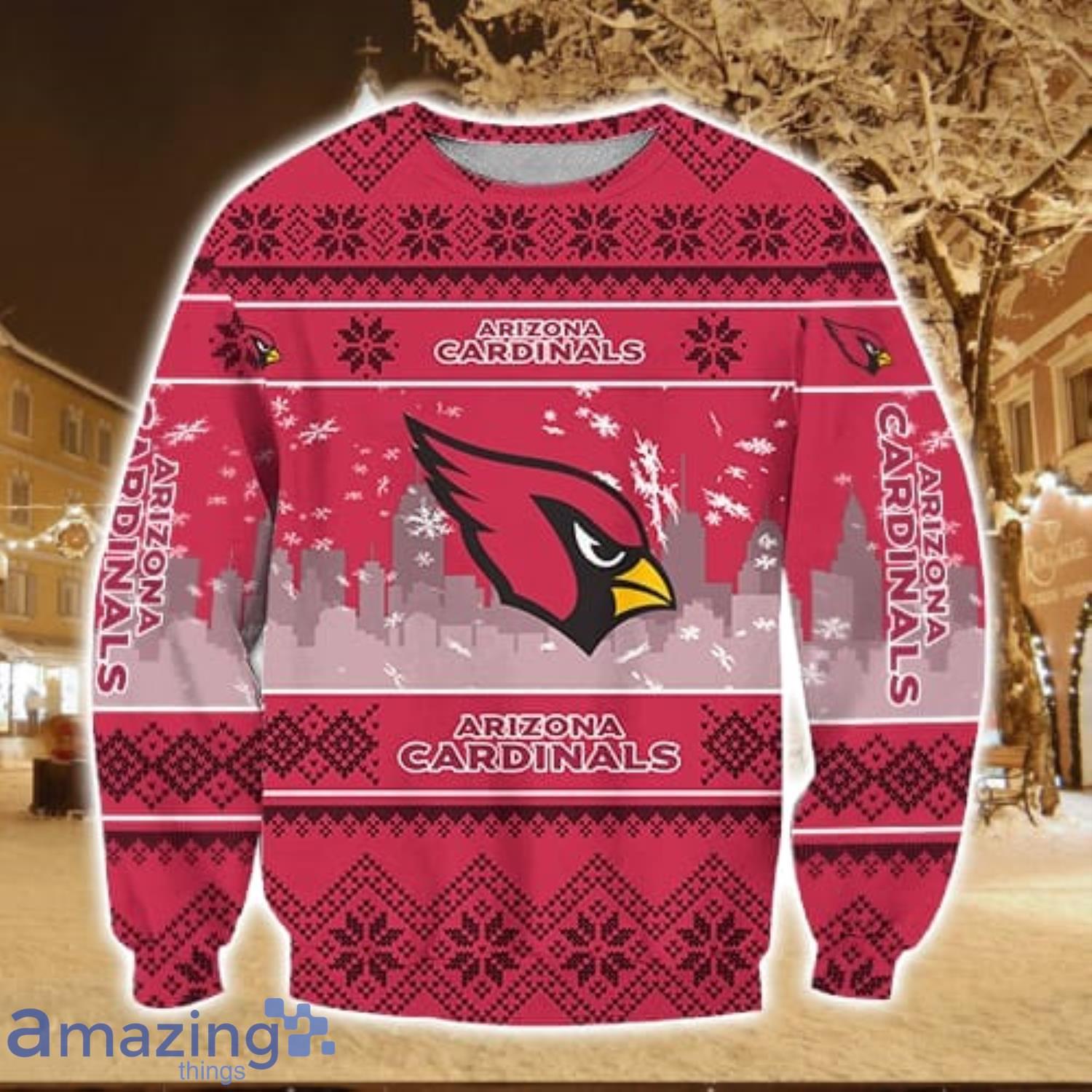 Arizona Cardinals City Pattern Ugly Christmas Sweater Amazing Christmas Gift Product Photo 1