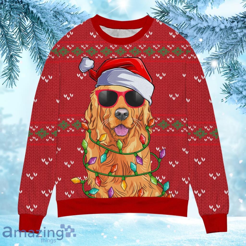 Funny Golden Retriever Christmas Ugly Sweater Gift For Dog Lover Product Photo 1