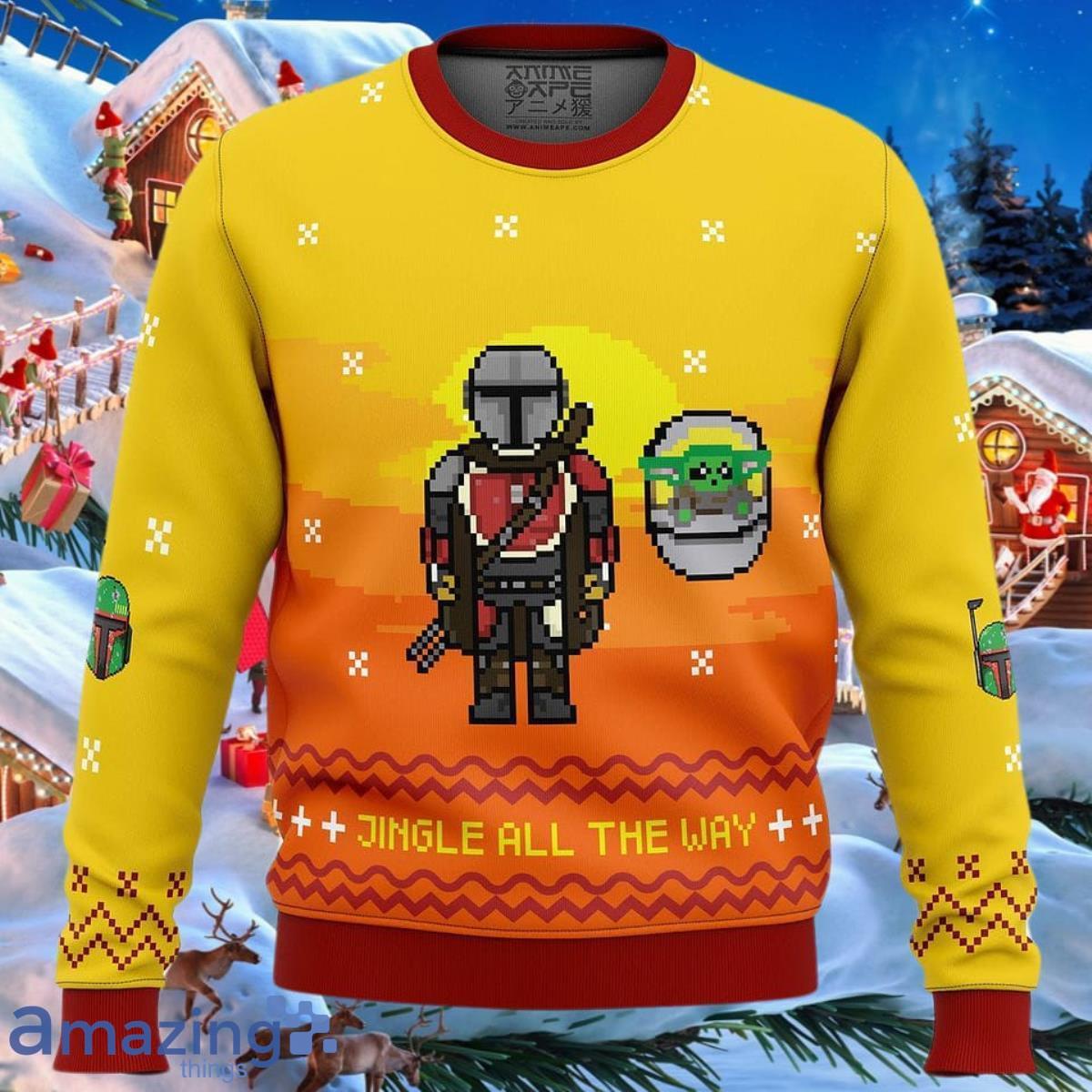 Jingle All The Way Mandalorian Ugly Christmas Sweater Best Gift For Men And Women Product Photo 1