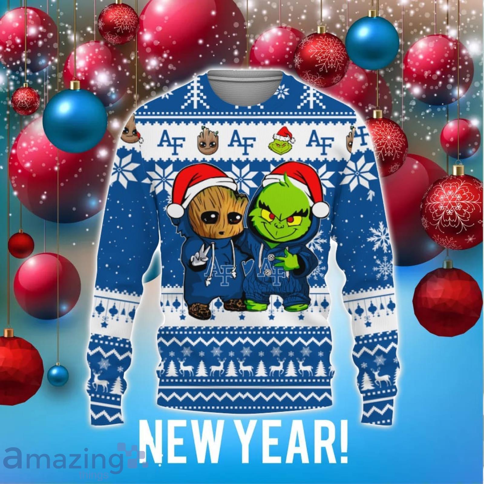 Carolina Panthers Baby Groot And Grinch Best Friends Football Ugly  Christmas Sweater - Banantees