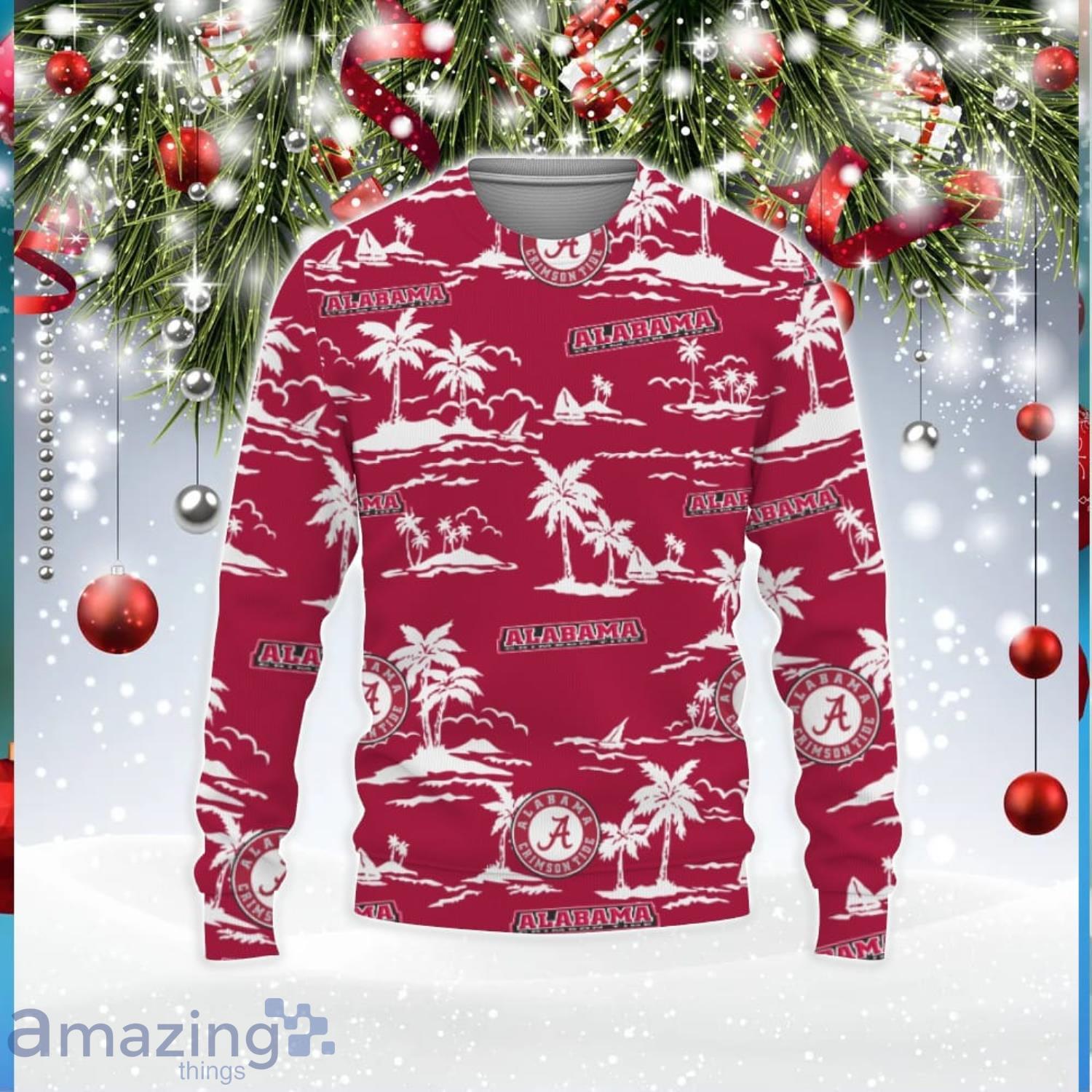 Alabama Crimson Tide Hawaiian Aloha Ugly Christmas Sweater image Alabama Crimson Tide Hawaiian Aloha Ugly Christmas Sweater Product Photo 1