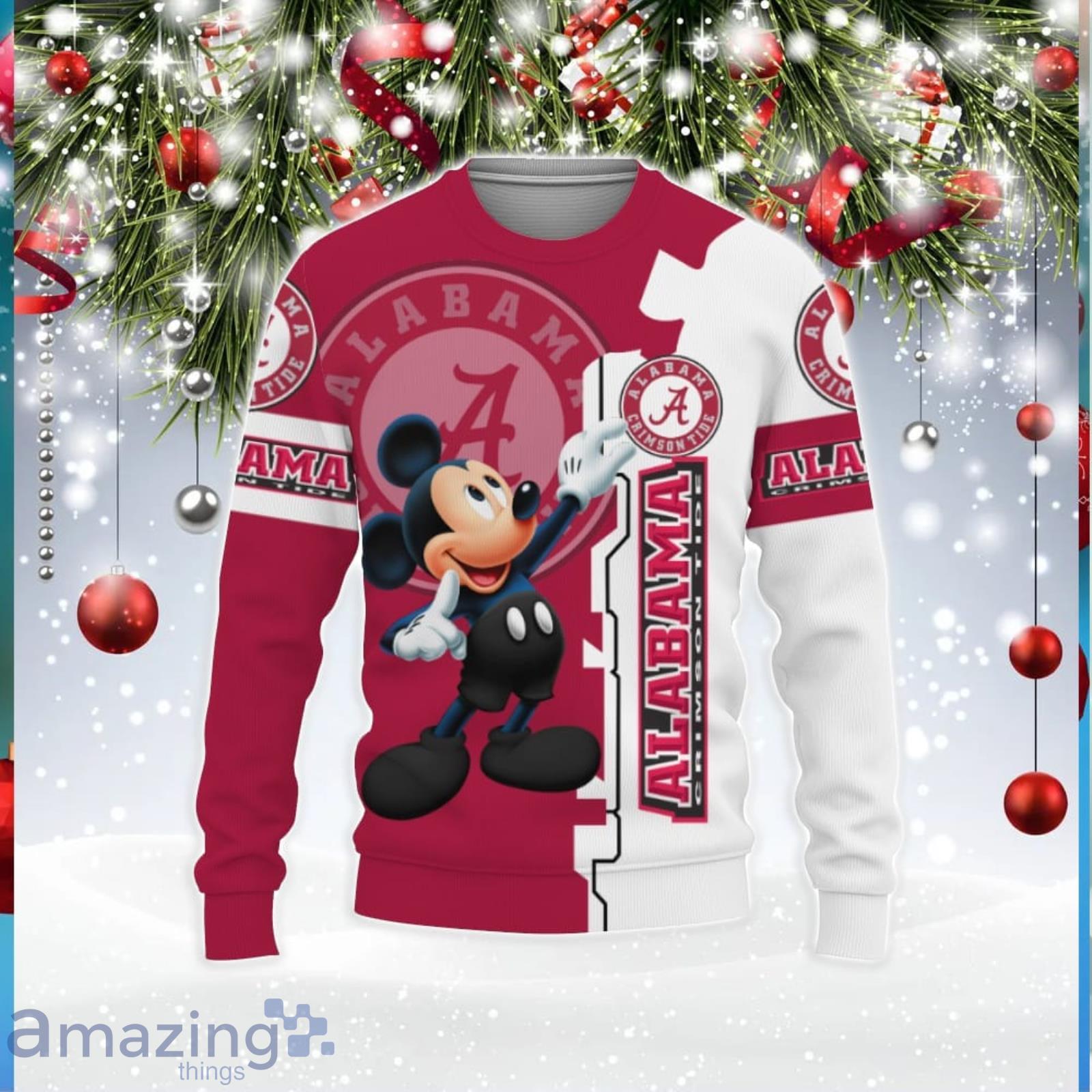 Alabama Crimson Tide Mickey Mouse Champions Football 3D All Over Printed Sweater image Alabama Crimson Tide Mickey Mouse Champions Football 3D All Over Printed Sweater Product Photo 1