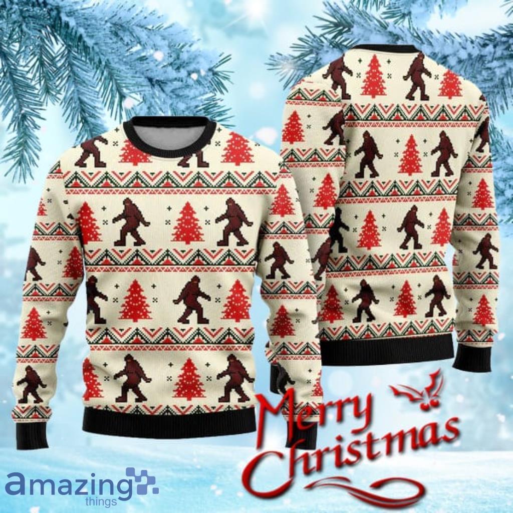 Amazing Bigfoot Ugly Christmas Sweater Gift Knitting Sweater Product Photo 1