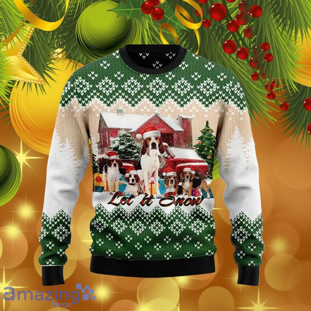 American Foxhound Let It Snow Womens Ugly Christmas 3D Sweater Unique Gift For Men Women image American Foxhound Let It Snow Womens Ugly Christmas 3D Sweater Unique Gift For Men Women Product Photo 1
