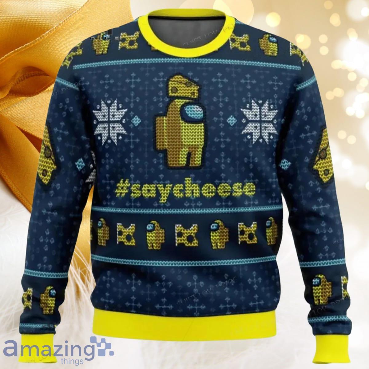 Among Us Say Cheese AmongUgly Christmas 3D Sweater Unique Gift For Men Women image Among Us Say Cheese AmongUgly Christmas 3D Sweater Unique Gift For Men Women Product Photo 1