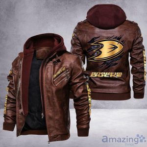 Anaheim Ducks Leather Jacket For Fans Product Photo 2