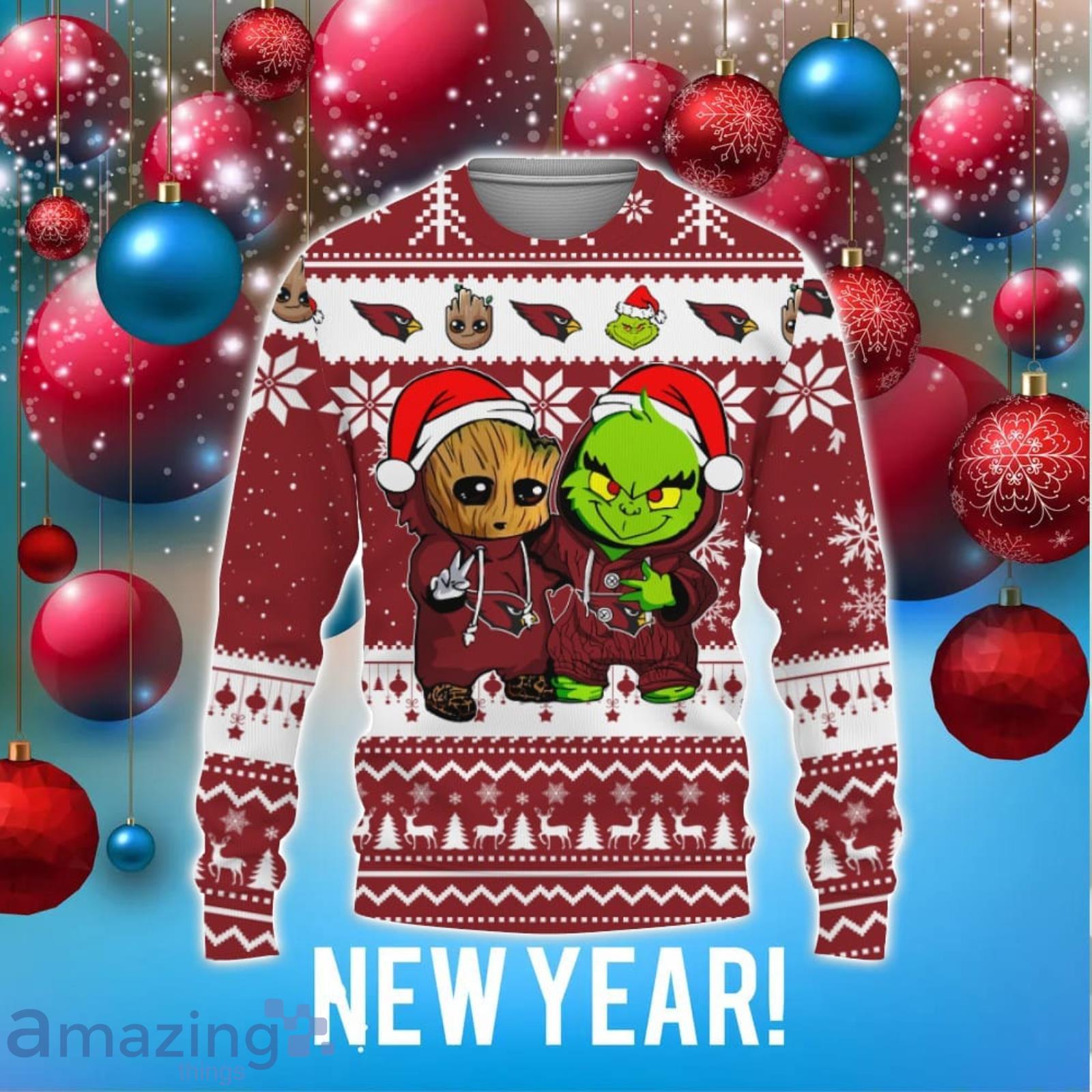 NFL Arizona Cardinals Cute 12 Grinch Face Xmas Day Ugly Christmas Sweater  Sport Fans Men And Women Christmas Gift