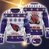 Arizona Cardinals Fans Logo Snowflake Pattern Ugly Christmas Sweater Purple