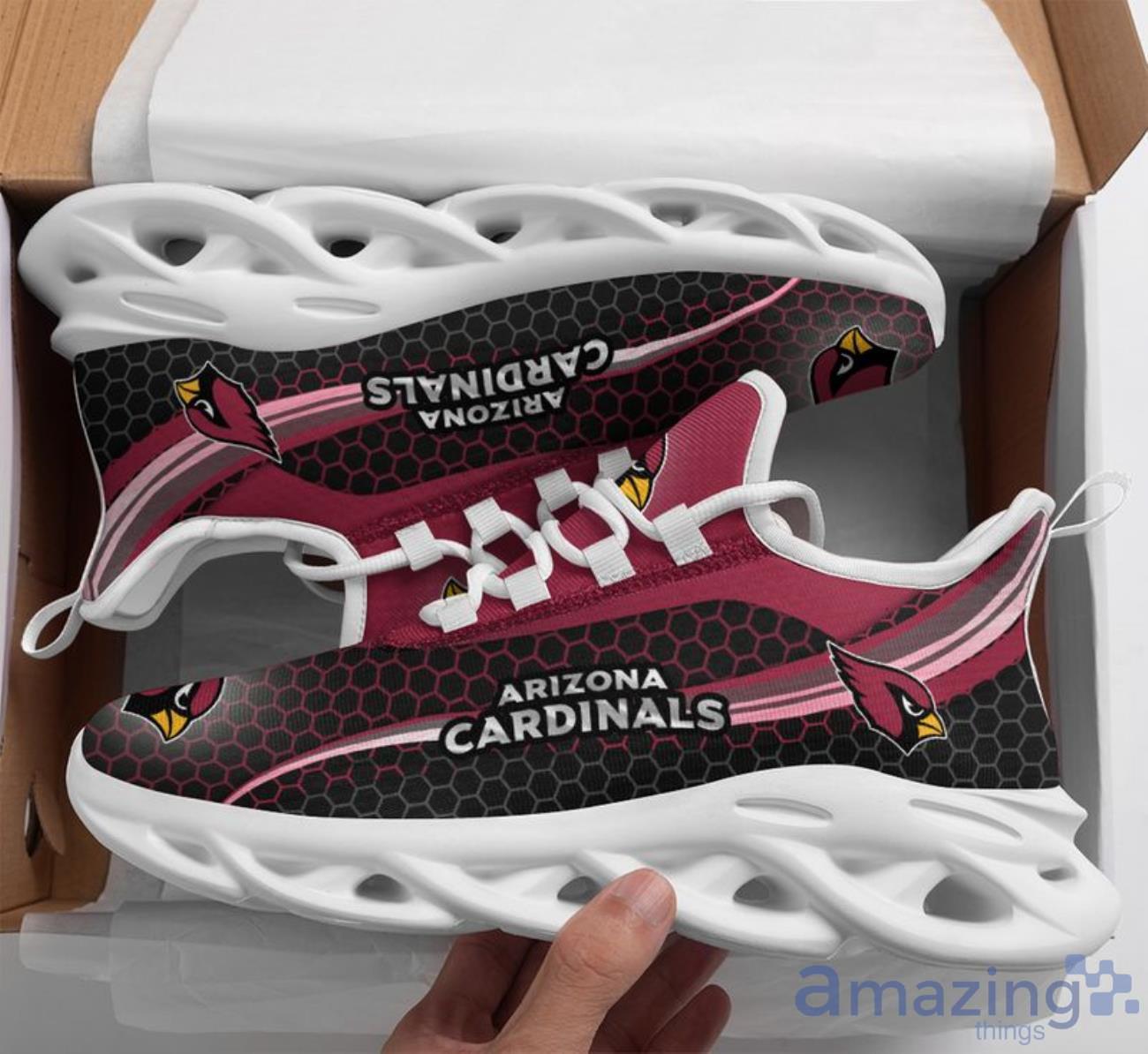Arizona Cardinals Honeycomb Pattern Limited Edition Christmas Max Soul Shoes image Arizona Cardinals Honeycomb Pattern Limited Edition Christmas Max Soul Shoes Product Photo 2