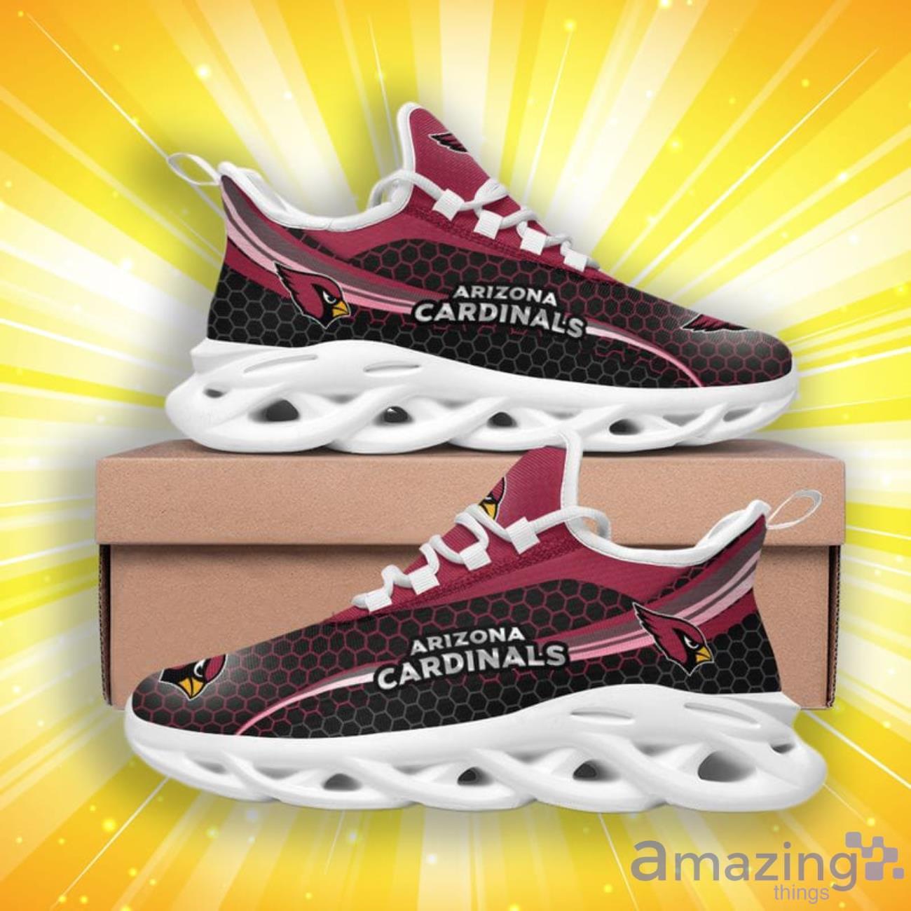 Arizona Cardinals Honeycomb Pattern Limited Edition Christmas Max Soul Shoes image Arizona Cardinals Honeycomb Pattern Limited Edition Christmas Max Soul Shoes Product Photo 4