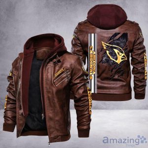 Arizona Cardinals Striped Style Leather Jacket For Fans image Arizona Cardinals Striped Style Leather Jacket For Fans Product Photo 2