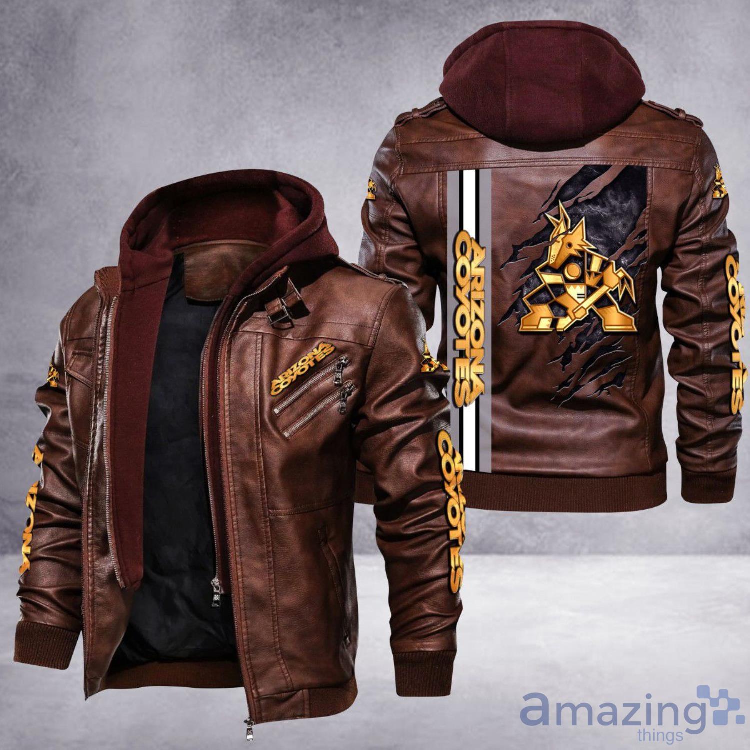Arizona Coyotes Leather Jacket For Fans image Arizona Coyotes Leather Jacket For Fans Product Photo 2