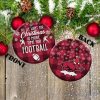Arkansas Razorbacks Ceramic Ornament Christmas Pixel Art Tartan Background