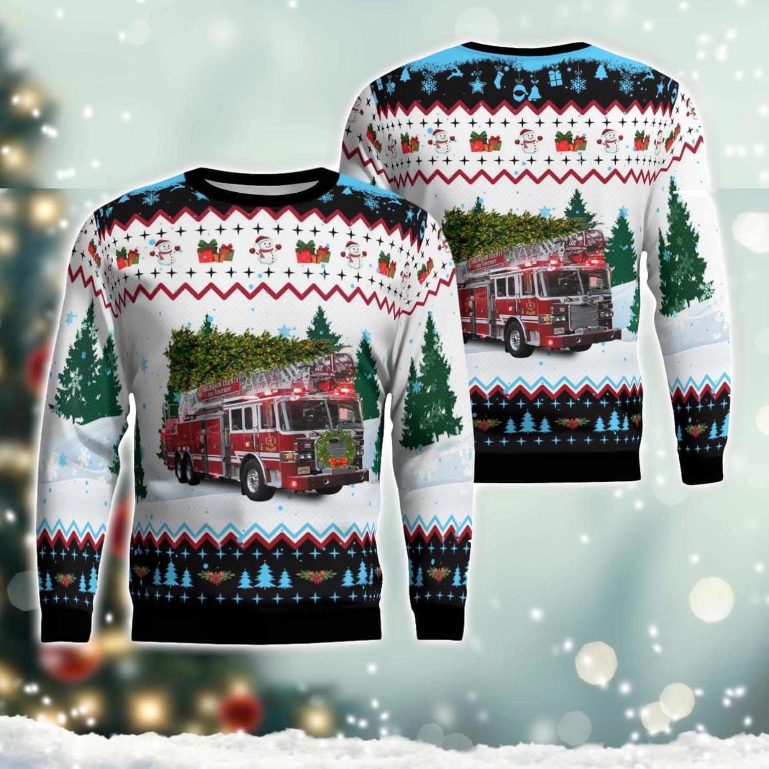 Arlington County Fire Department Christmas AOP Ugly Sweater Christmas Season Gift image Arlington County Fire Department Christmas AOP Ugly Sweater Christmas Season Gift Product Photo 1