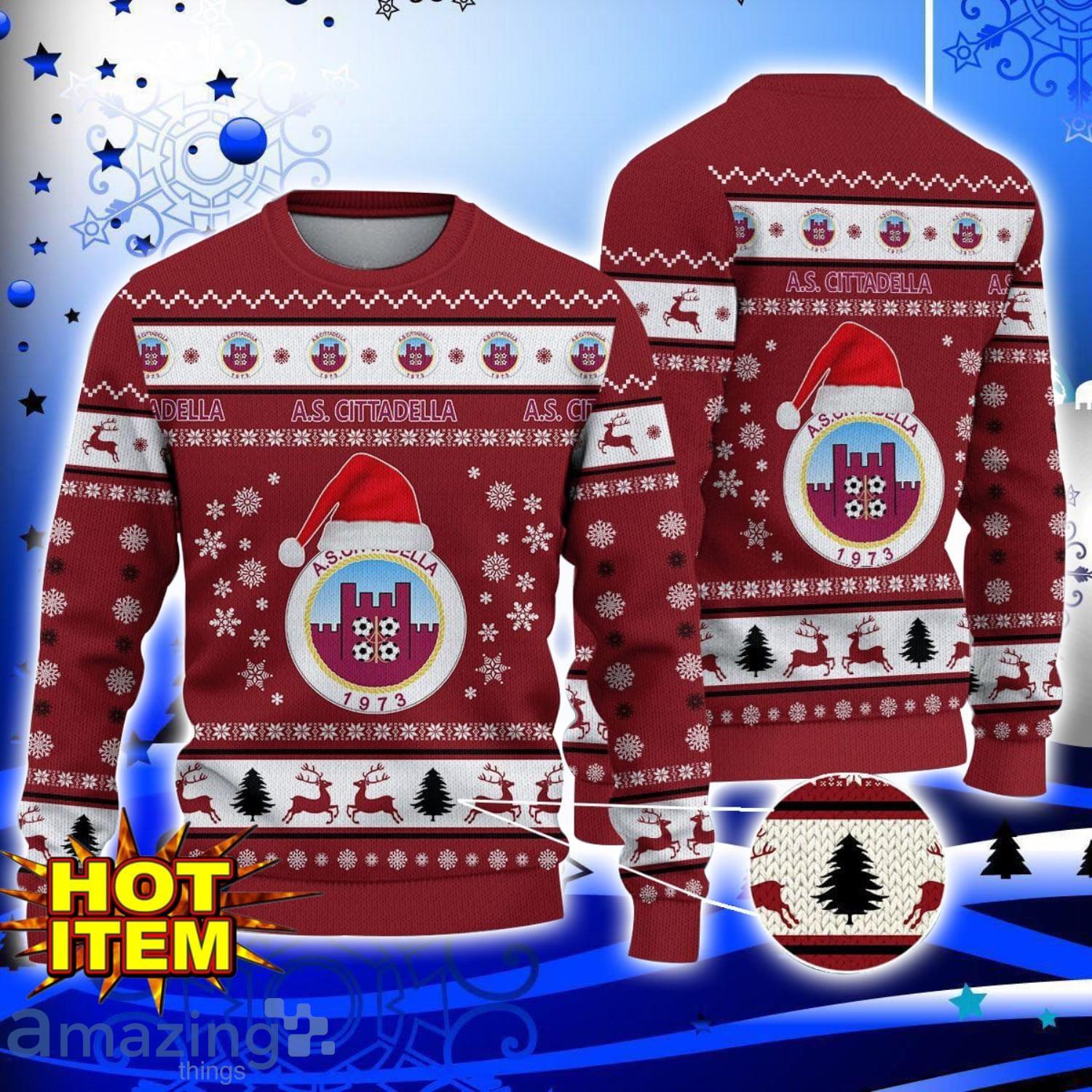 A.S. Cittadella 1973 Lega Serie A Italian Football Ugly Christmas Sweater Christmas Hoilday Gift image A.S. Cittadella 1973 Lega Serie A Italian Football Ugly Christmas Sweater Christmas Hoilday Gift Product Photo 1
