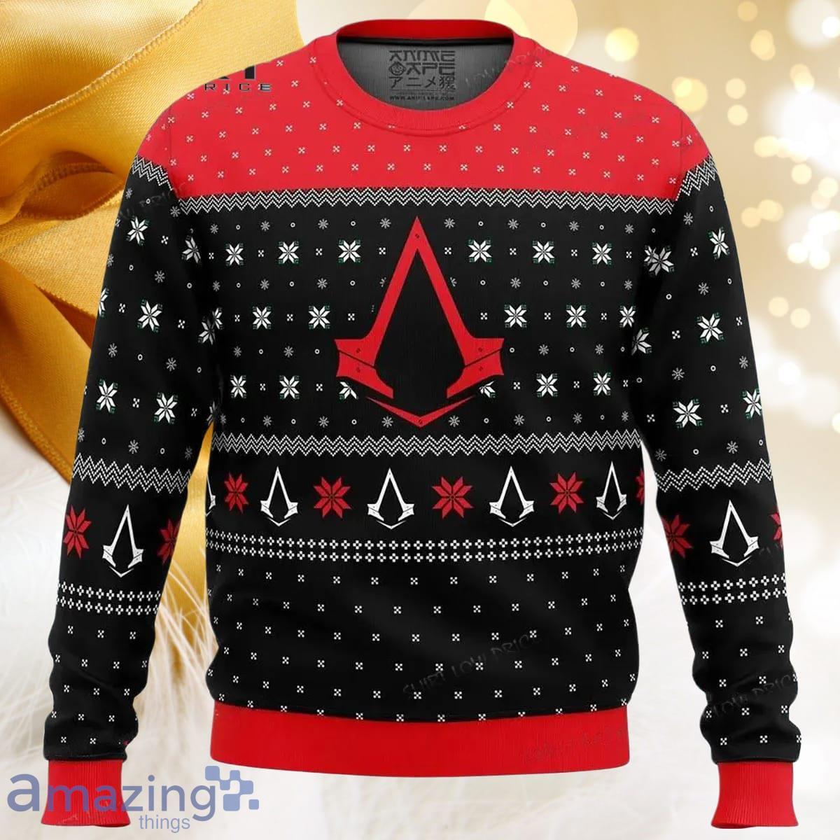 Assassins Creed Assassin Insignia Symbol Ugly Christmas 3D Sweater Unique Gift For Men Women image Assassins Creed Assassin Insignia Symbol Ugly Christmas 3D Sweater Unique Gift For Men Women Product Photo 1