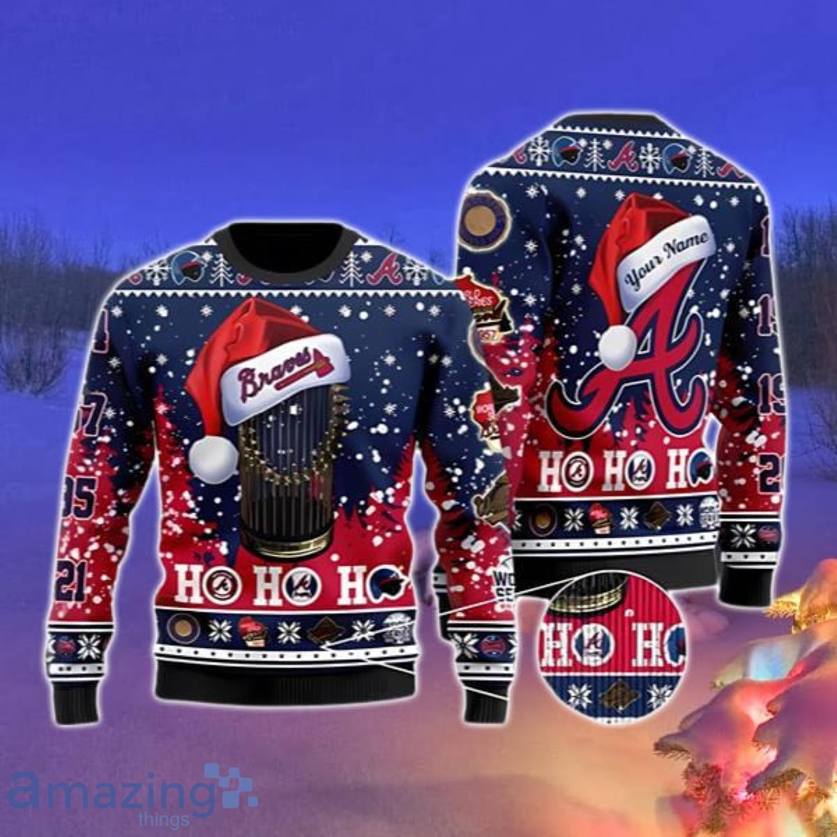 Atlanta Braves 2023 World Series Champions Ho Ho Ho 3D Ugly Christmas  Sweater Impressive Gift