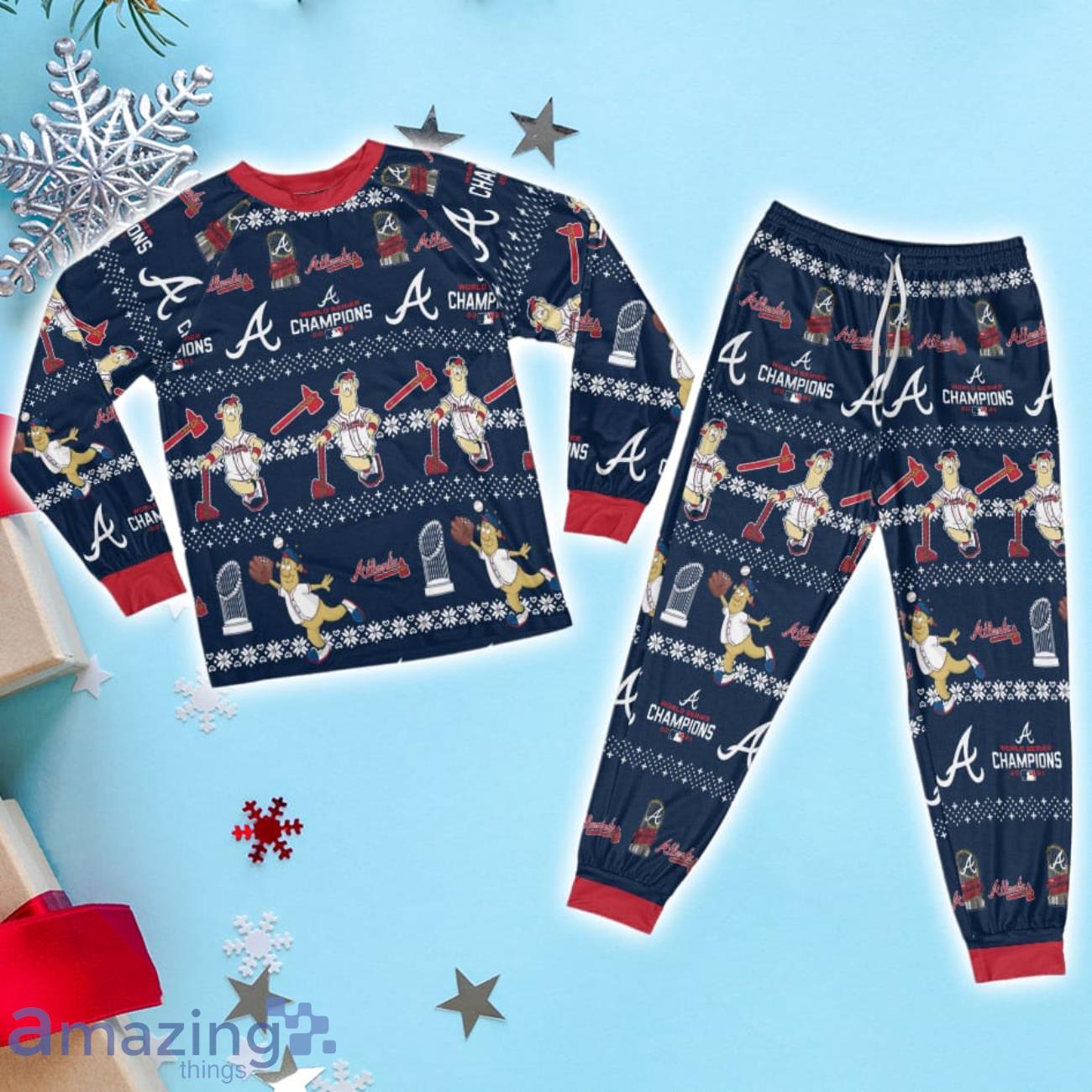 Atlanta Braves Champions Raglan Pajamas Sets image Atlanta Braves Champions Raglan Pajamas Sets Product Photo 3