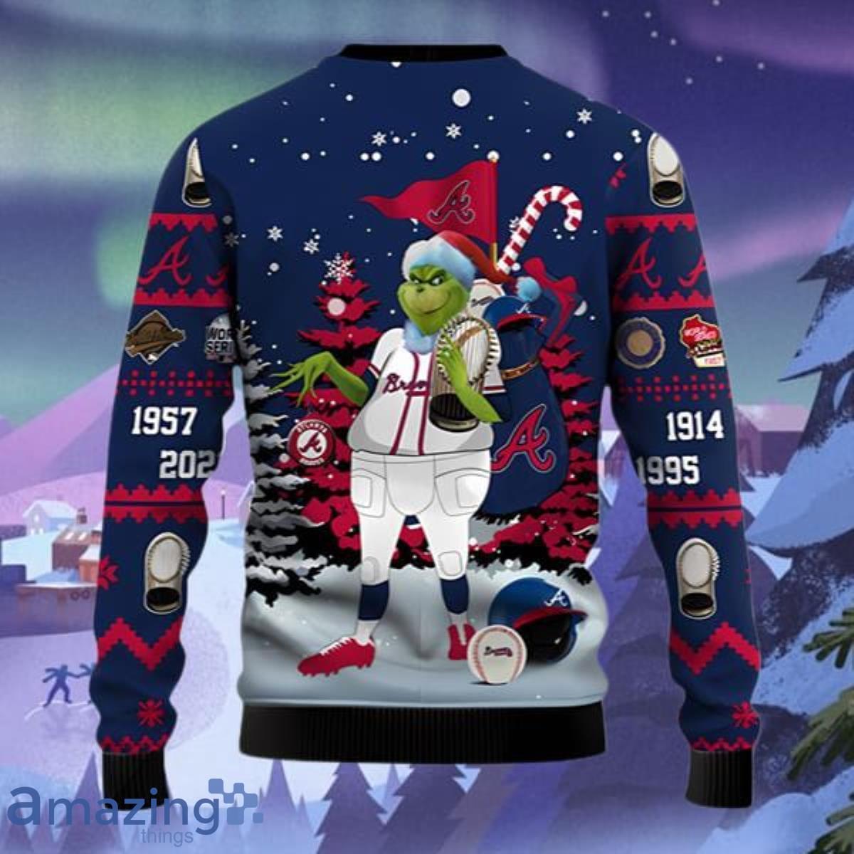 Atlanta Braves Grinch 2023 World Series Champions Ugly Christmas Sweater  Style Gift For Men And Women