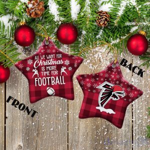 Atlanta Falcons Ceramic Ornament Christmas Pixel Art Tartan Background Product Photo 2