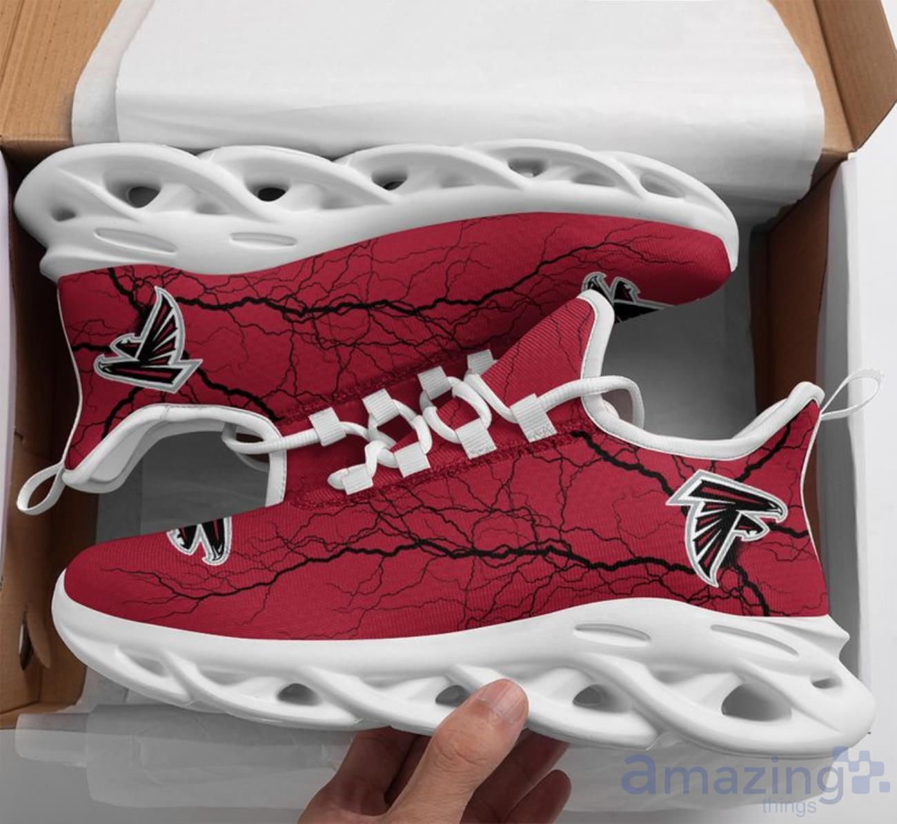 Atlanta Falcons Lightning Pattern Limited Edition Christmas Max Soul Shoes image Atlanta Falcons Lightning Pattern Limited Edition Christmas Max Soul Shoes Product Photo 1