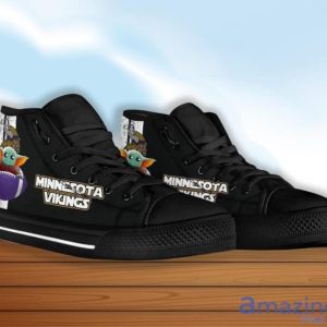 Baby Yoda Vikings High Top Shoes Ideal Gift For Fans Product Photo 2