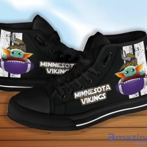 Baby Yoda Vikings High Top Shoes Ideal Gift For Fans Product Photo 3