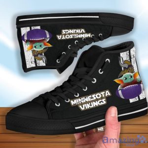Baby Yoda Vikings High Top Shoes Ideal Gift For Fans Product Photo 4