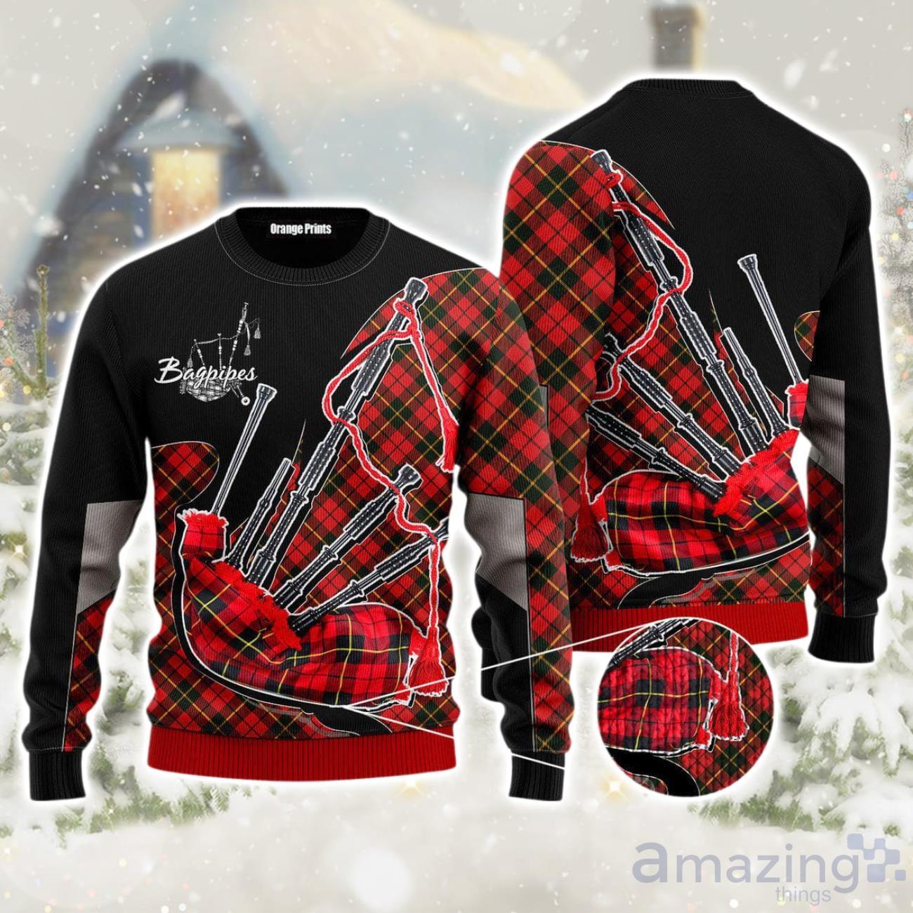 Bagpipes Music Christmas Unisex Ugly Sweater image Bagpipes Music Christmas Unisex Ugly Sweater Product Photo 1