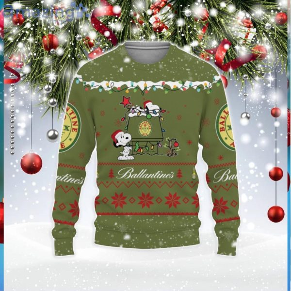 Ballantine Ale Beers American Whiskey Beers Merry Christmas Snoopy House Cute Gift 3D Ugly Christmas Sweater Product Photo 1